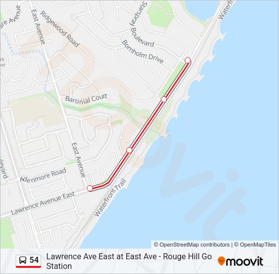 54 bus Line Map