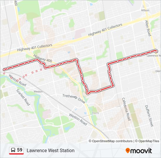 59 Bus Line Map