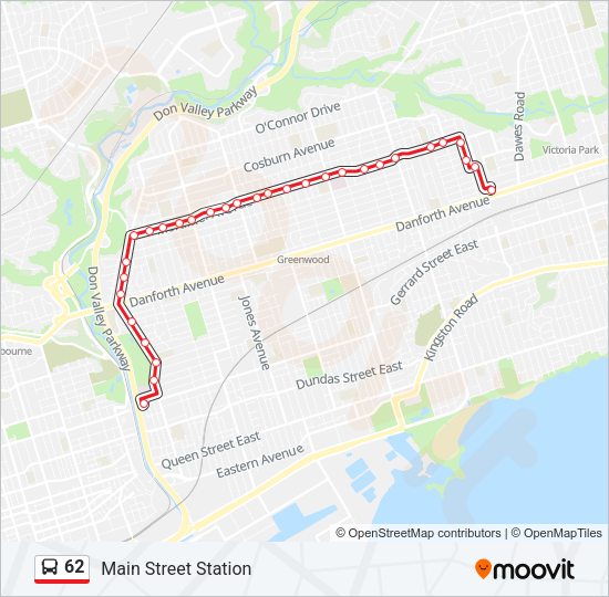 62 Bus Line Map