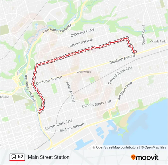 62 Bus Line Map