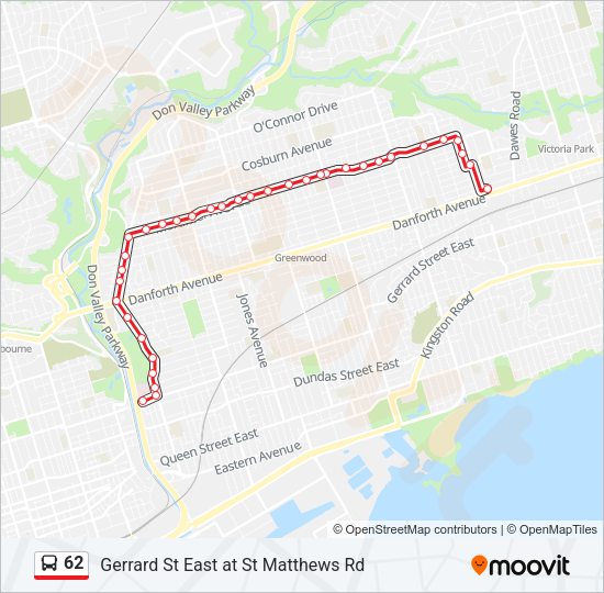 62 Bus Line Map