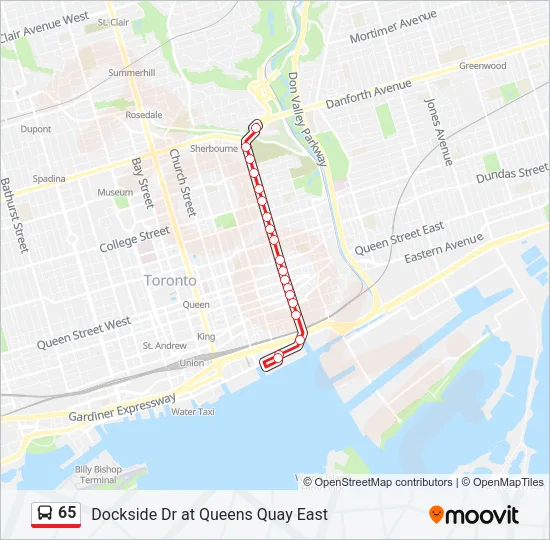 65 Bus Line Map