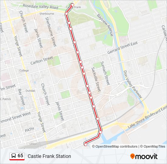 65 Bus Line Map