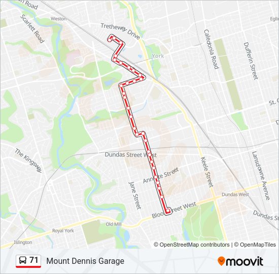 71 Bus Line Map