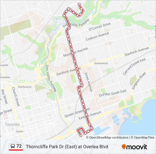 72 Bus Line Map