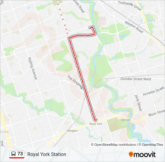 73 Bus Line Map