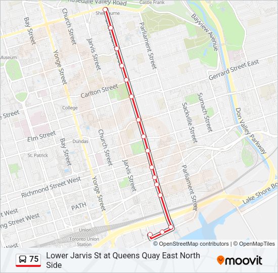 75 Bus Line Map