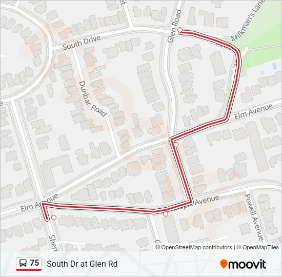 75 Bus Line Map