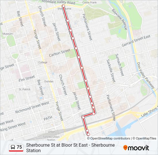 75 bus Line Map