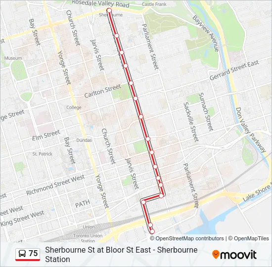 75 Bus Line Map