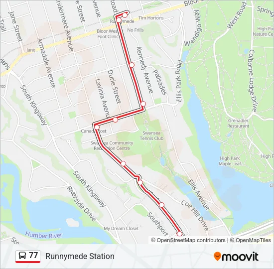 77 Bus Line Map
