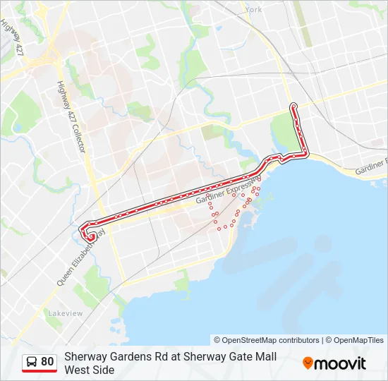 80 Bus Line Map