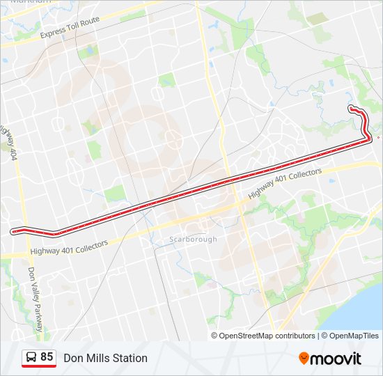 85 Bus Line Map