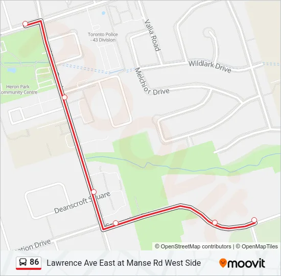 86 Bus Line Map