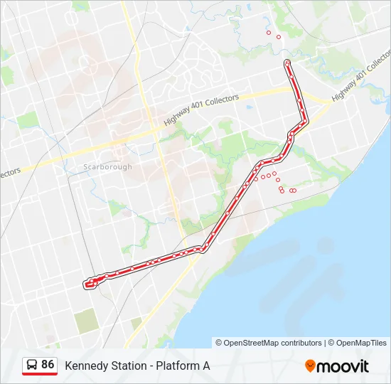 86 Bus Line Map