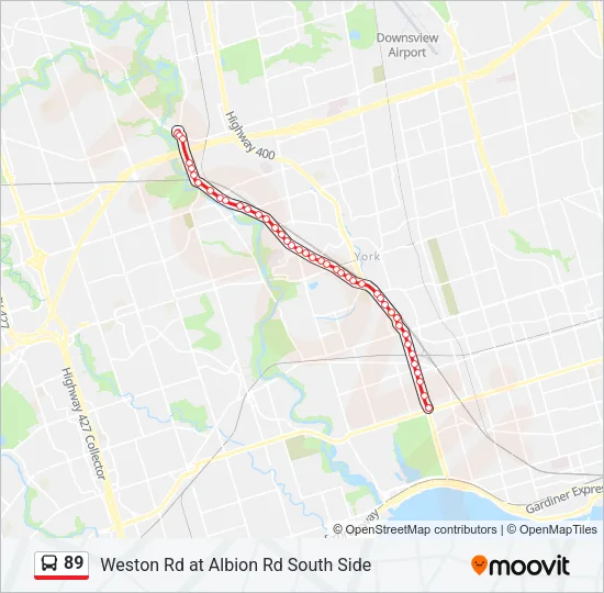 89 Bus Line Map
