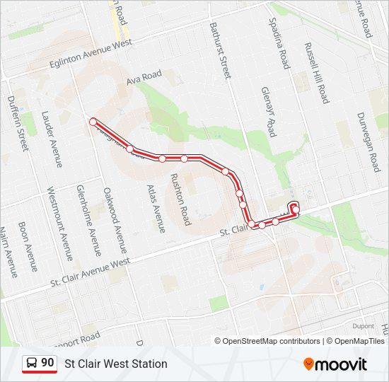 90 Bus Line Map