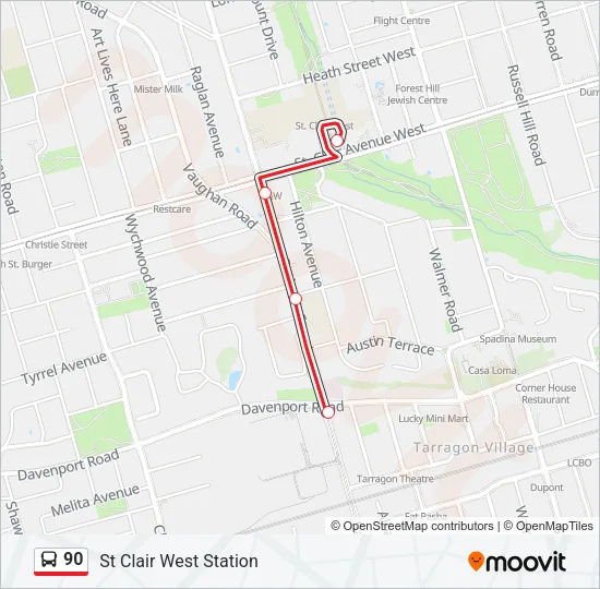 90 Bus Line Map