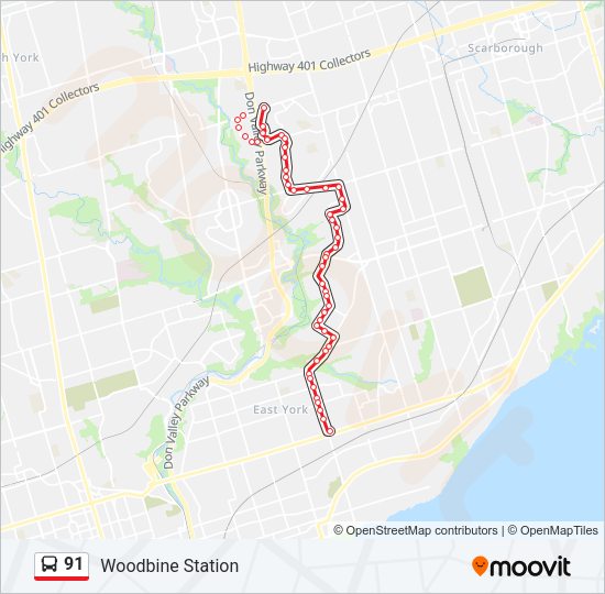 91 Bus Line Map