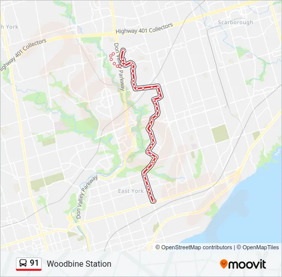91 Bus Line Map