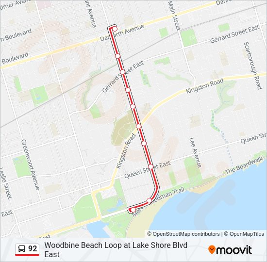 92 Bus Line Map