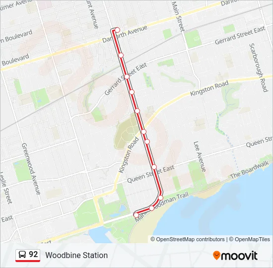 92 Bus Line Map