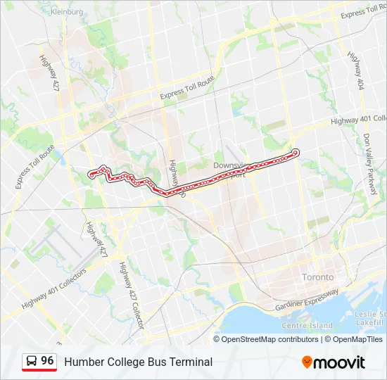 96 Bus Line Map