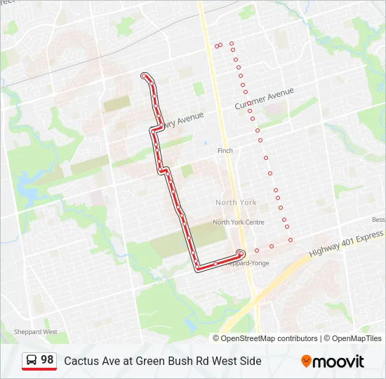 98 Bus Line Map