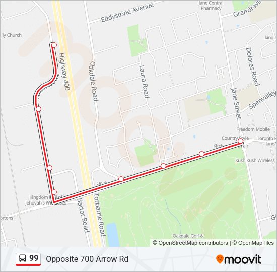 99 Bus Line Map