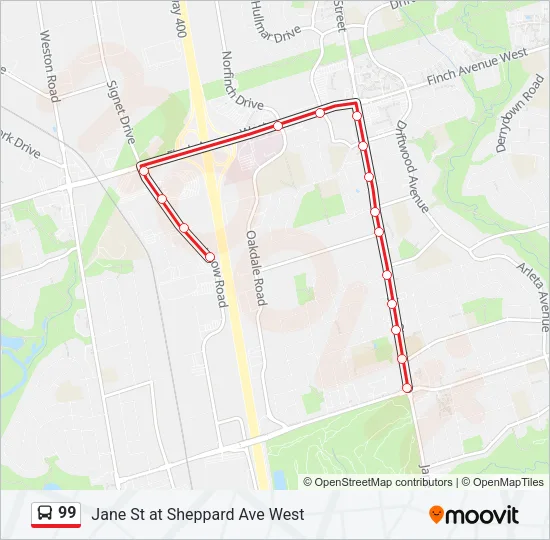 99 Bus Line Map