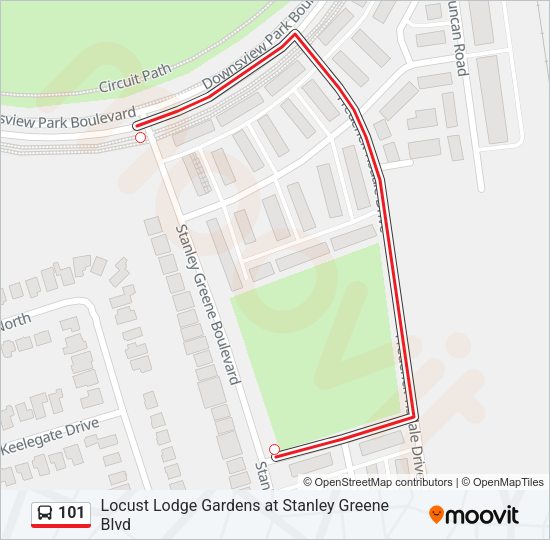 101 Bus Line Map