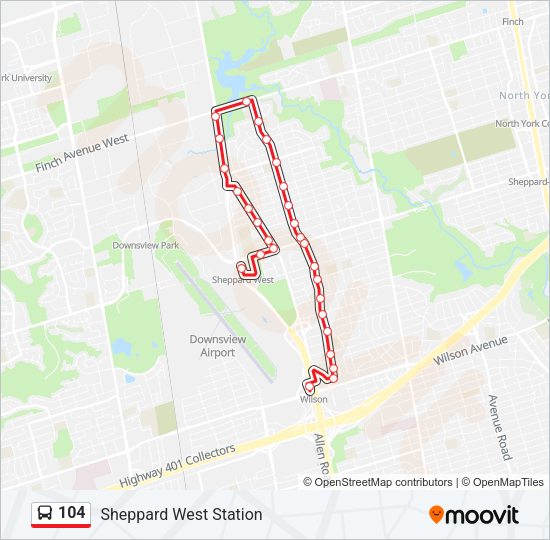 104 Bus Line Map