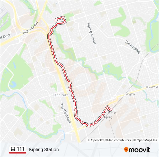 111 Bus Line Map