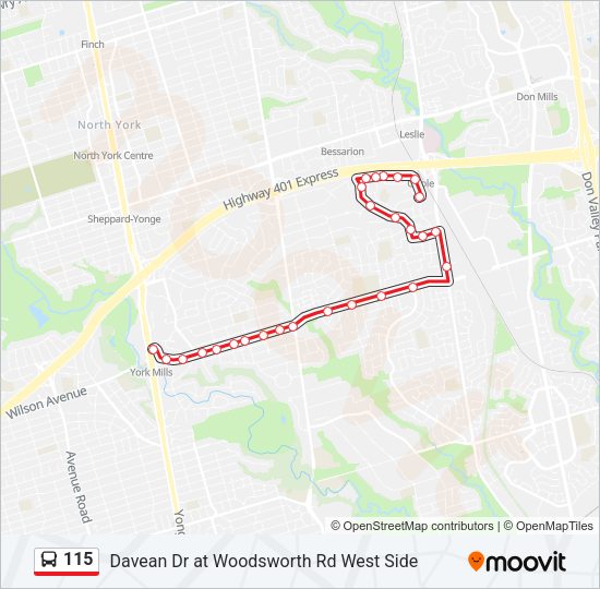 115 Bus Line Map