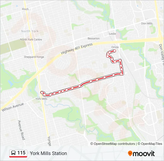 115 Bus Line Map