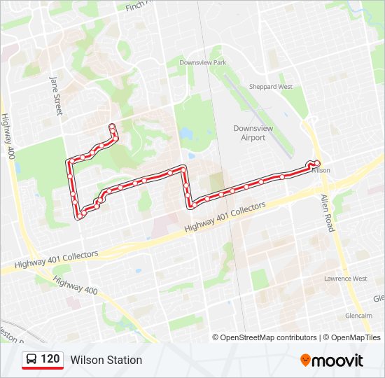 120 Bus Line Map