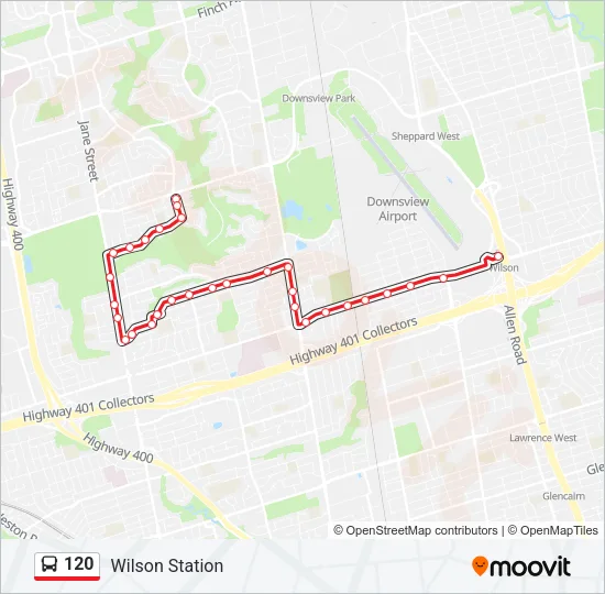 120 Bus Line Map