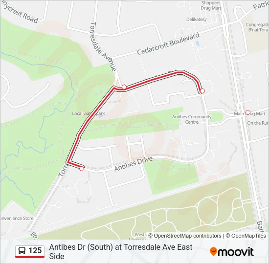 125 Bus Line Map