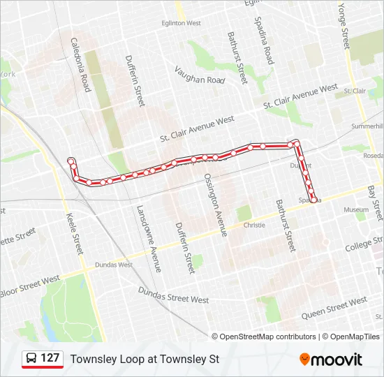 127 Bus Line Map