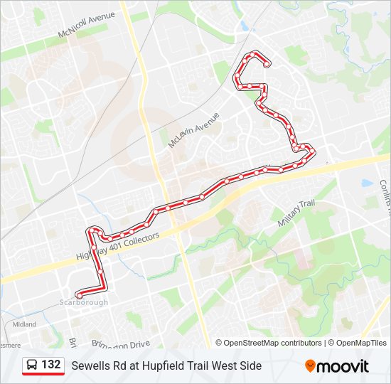 132 Bus Line Map