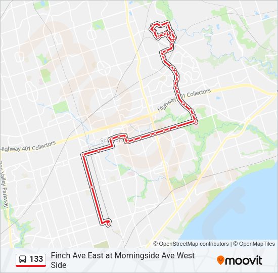 133 Bus Line Map