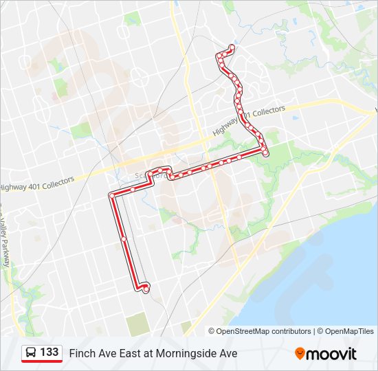 133 Bus Line Map