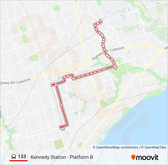 133 Bus Line Map