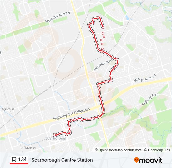 134 Bus Line Map