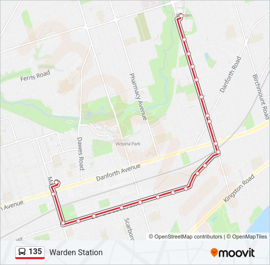 135 Bus Line Map