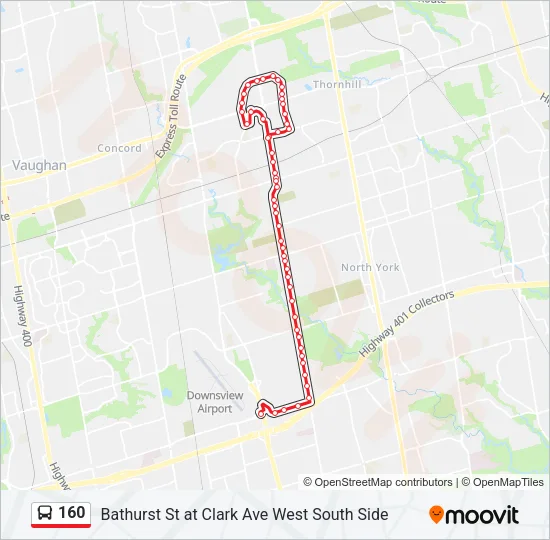 160 Bus Line Map