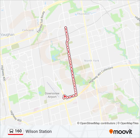 160 Bus Line Map