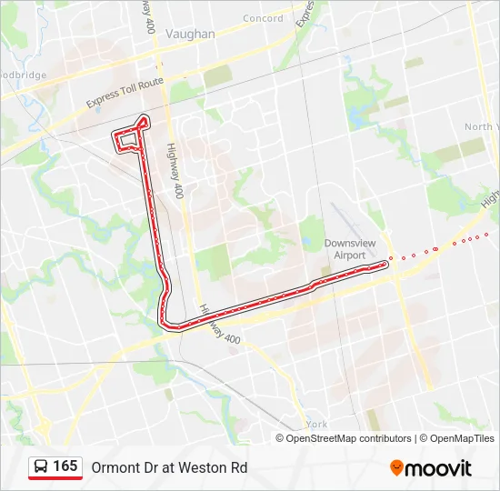 165 Bus Line Map