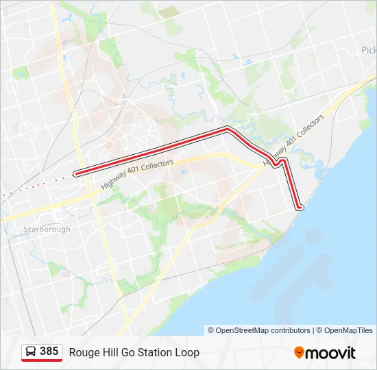 385 Bus Line Map