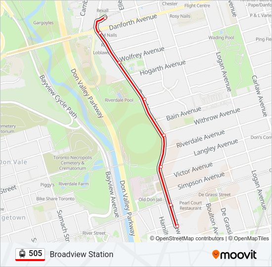 505 Streetcar Line Map